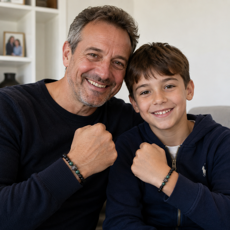 Luca con suo figlio